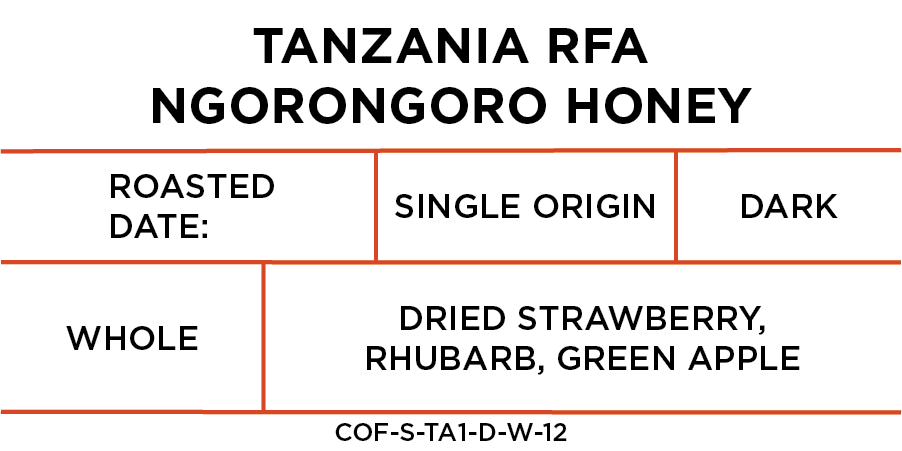 Tanzania RFA Ngorongoro Honey